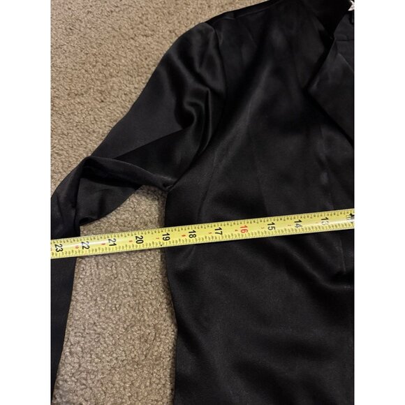 NWT HALSTON Black Satin Tuxedo Blazer Dress $375 Party Cocktail Holiday Formal 8 - Picture 12 of 13